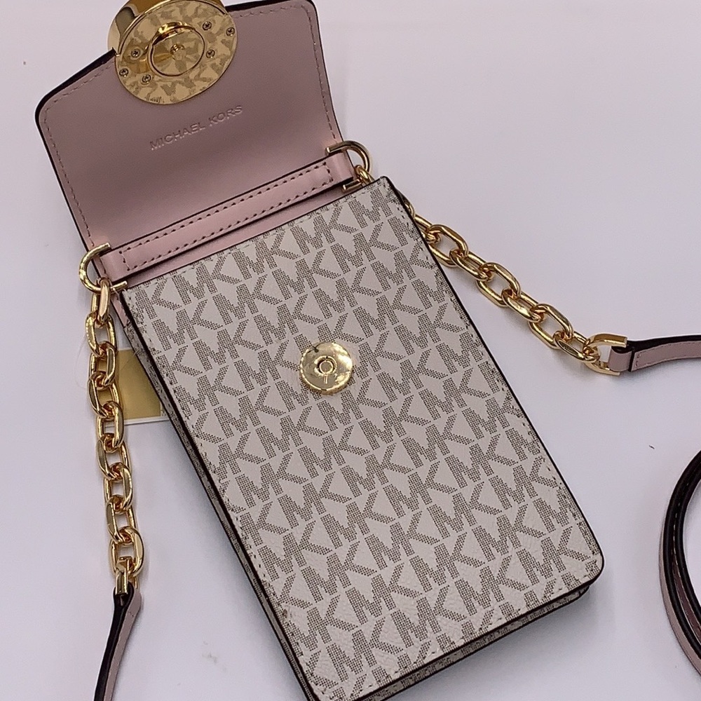 NWT MICHAEL KORS CARMEN SMALL NORTH SOUTH PHONE XBODY POWDER BLUSH MULTI - Picture 8 of 15